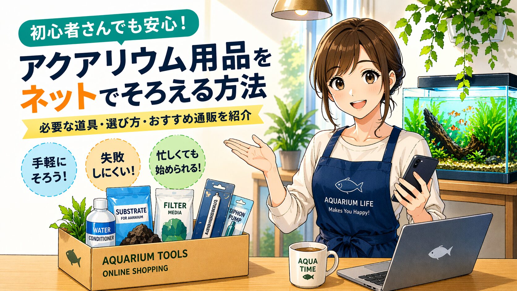 スマホで10分】初心者のアクアリウム用品はネット購入が最適解！一番 